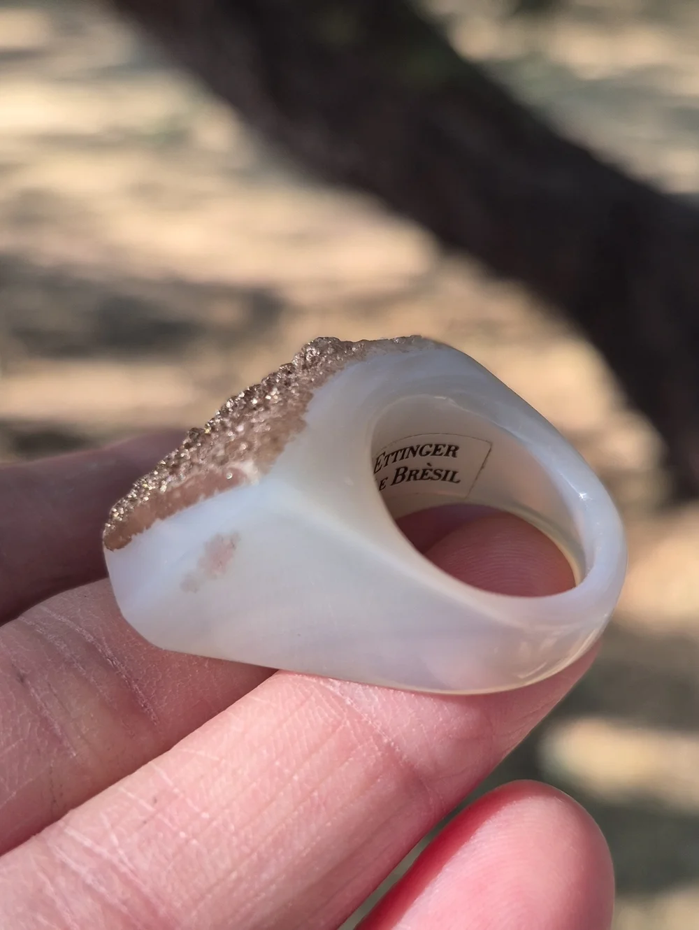 Anthropologie Dara Ettinger agate geode semiprecious chunky ring